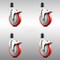 Service Caster 5 Inch 316SS Red Poly Swivel 1-1/2 Inch Expanding Stem Caster Set Lock Brake SCC-SS316TTLEX20S514-PPUB-RED-112-4 - alternate 1